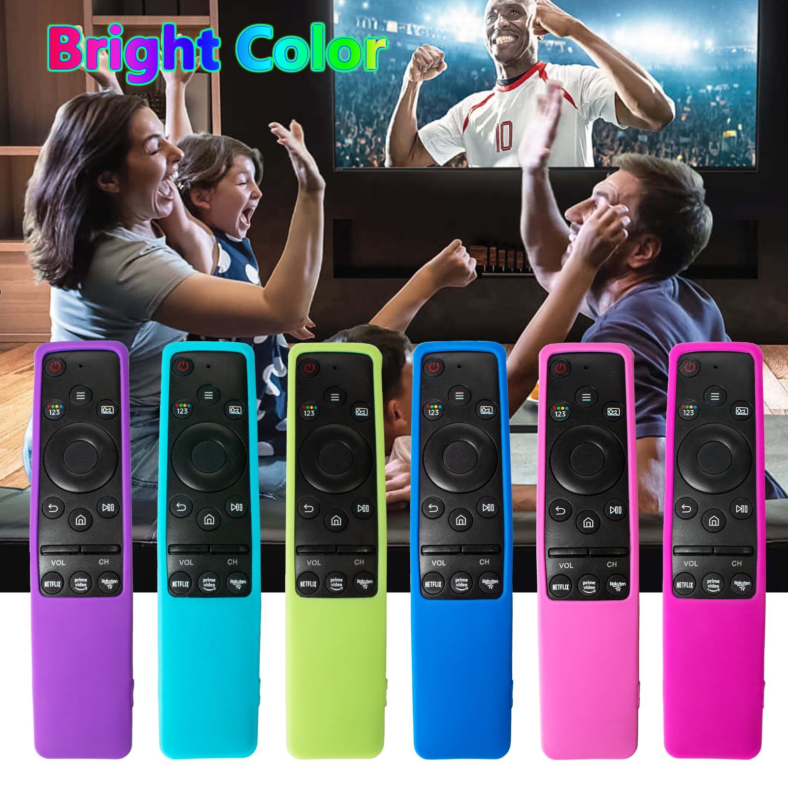 Lot de 2 coques de protection en silicone pour télécommande Samsung BN59 Series phosphorescentes (bleu ne brille pas + noir non brillant)
