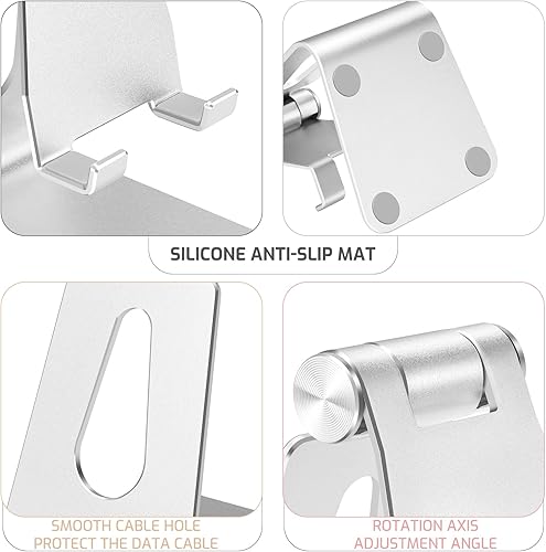 Miniatura 9 de Soporte ajustable del teléfono celular de la aleación de aluminio,Soporte de teléfono de metal de mesa,Muelle de teléfono de escritorio,Cuna de