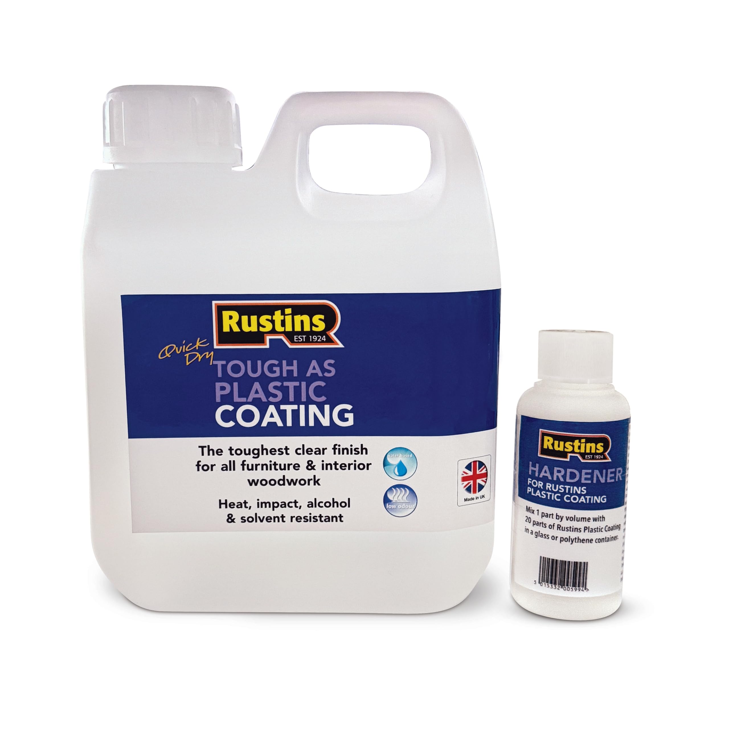 Rustins Quick Dry Tough As Plastic Coating Hard Wearing Clear Varnish 1L from B&Q