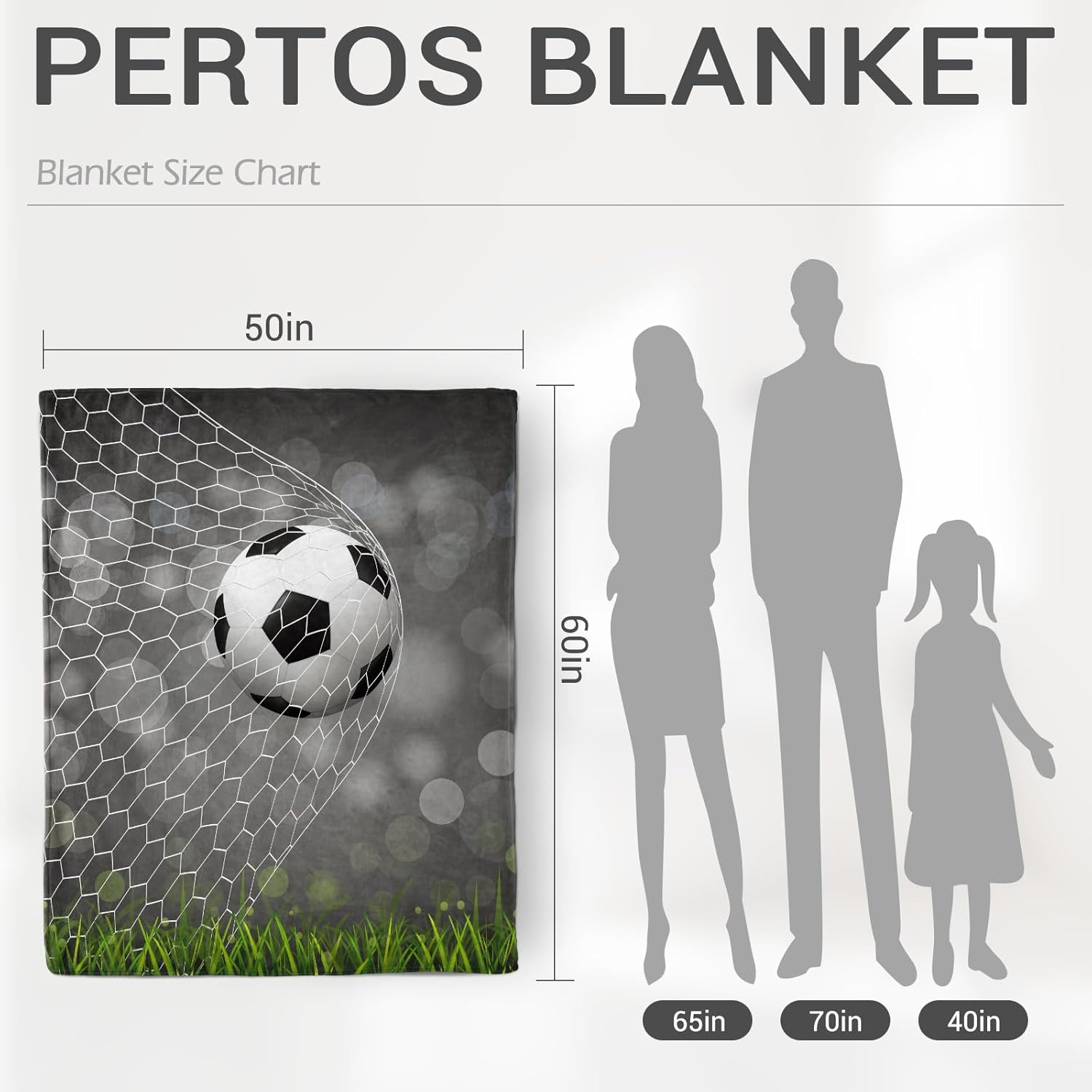 Jekeno Soccer Balls Blanket Gifts for Boys Men Dad Husband Son Birthday Christmas Party Decorations Sports Themed Print Presents Decor Home Couch Sofa Bed Soft Cozy Plush Throw for Kids Adults 50"x60"