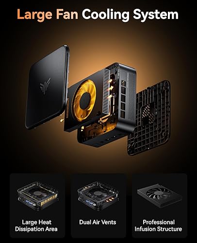 Miniatura 8 de KAMRUI Mini PC E3B con AMD Ryzen 5 7430U (Beat 5500U, hasta 4.3GHz), 16GB DDR4 512GB M.2 SSD Mini computadora, Mini PC para juegos con USB tipo C