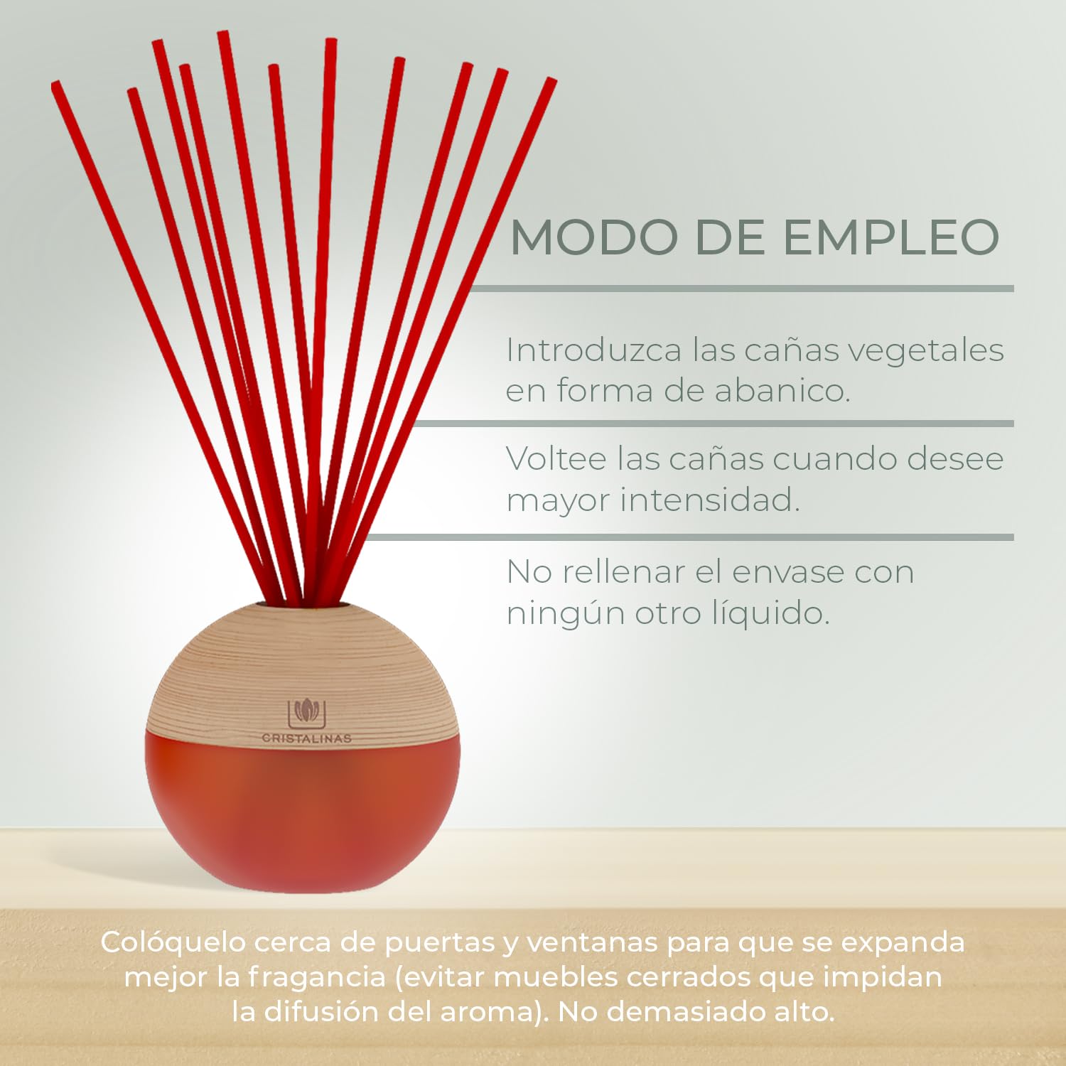 CRISTALINAS | Pack 2 Ambientador Mikado Esfera Premium | Aroma Geranio | 100% Puro | Larga Duración 16 Semanas | Set 2x180ml | 0% Alcohol