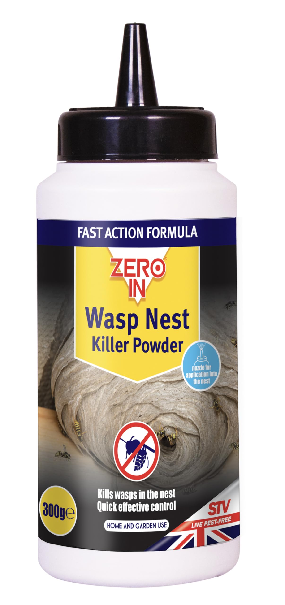 Zero In Wasp Nest Control Powder 300g – Kills Wasps at the Nest, Indoor & Outdoor Use, Accurate Puffer Applicator