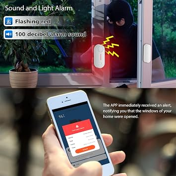 Kapı Açma, Pencere ve Kapı Alarmları için Alarm, Ev için Kapı Açıldığında Tuya Akıllı Cihazlar Kapı Çanları (2 Paket)