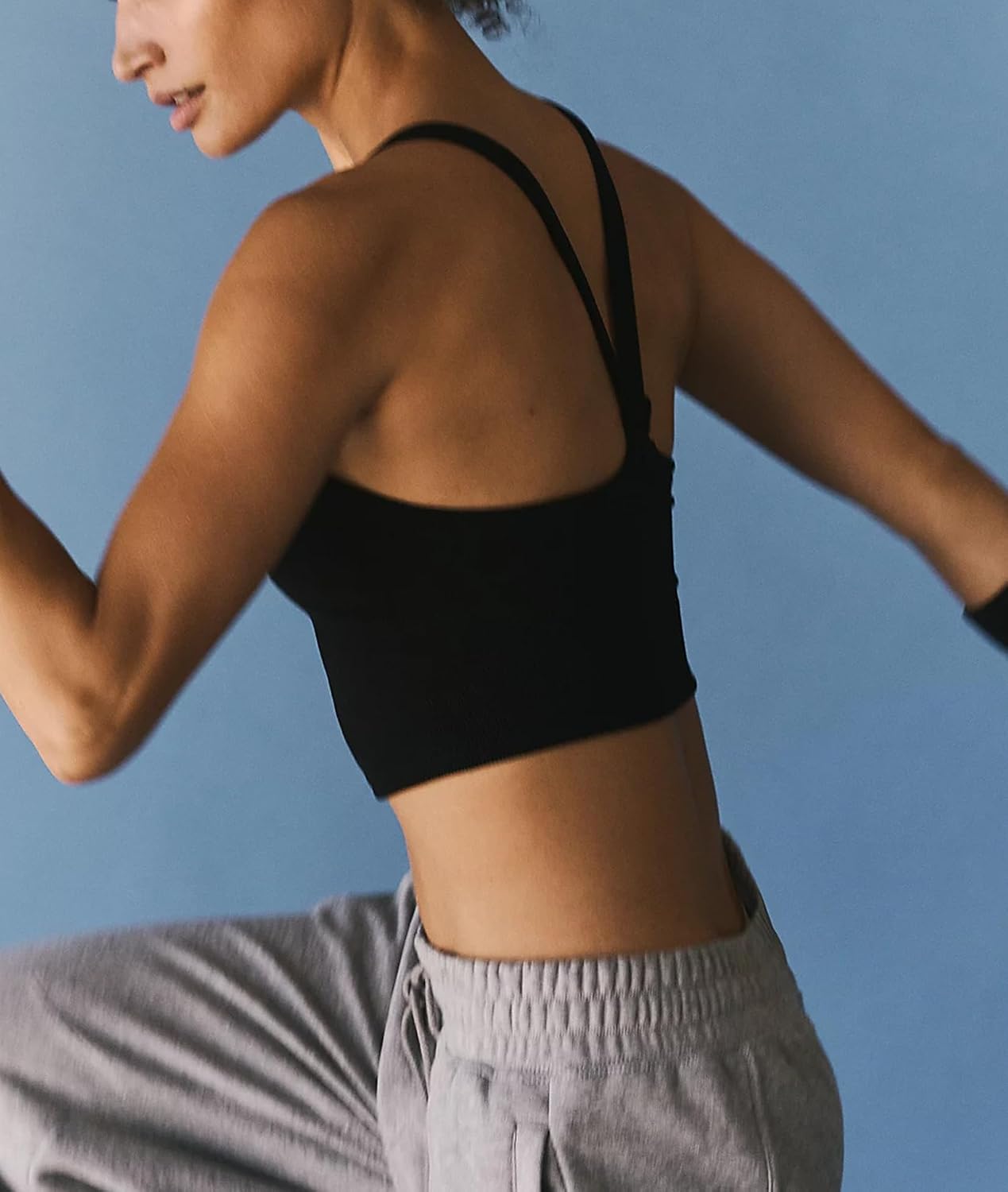 Tank Tops for Women Scoop Neck Crop Tops Athletic Workout Tops Cute Seamless Cami Ribbed Tank Top