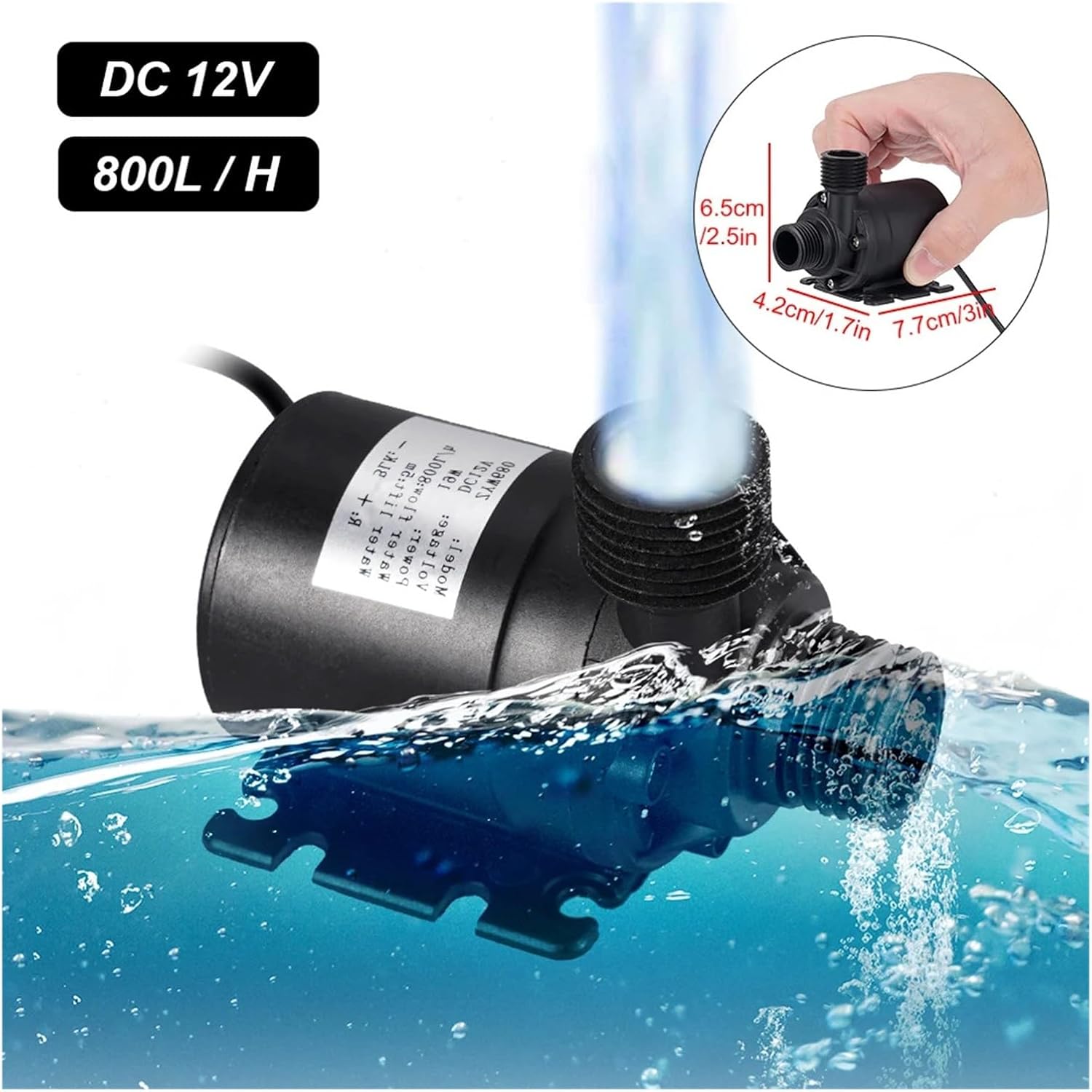 50W Garden Low Noise Solar Water Pump DC12V 800L/H Irrigation Fountain DC Brushless Set
