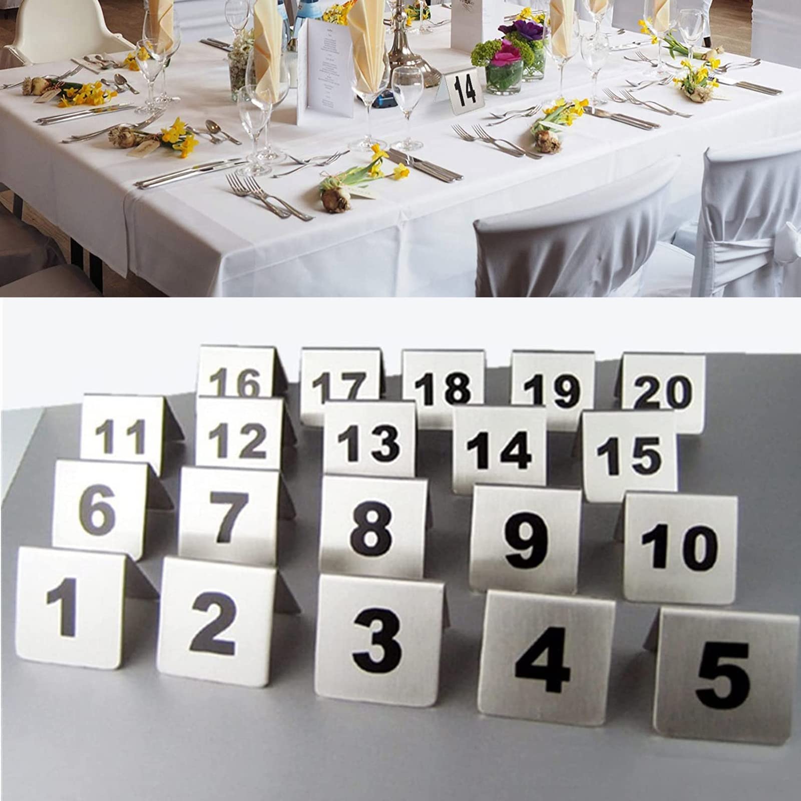 For restaurantes: 1-50/100 Soportes for números de Mesa Estilo Tienda de campaña, cafeterías, Bares, Fiestas, Bodas, fáciles de Limpiar y Colocar, Tarjeta de Mesa de Metal/1 a 50,Numeros de