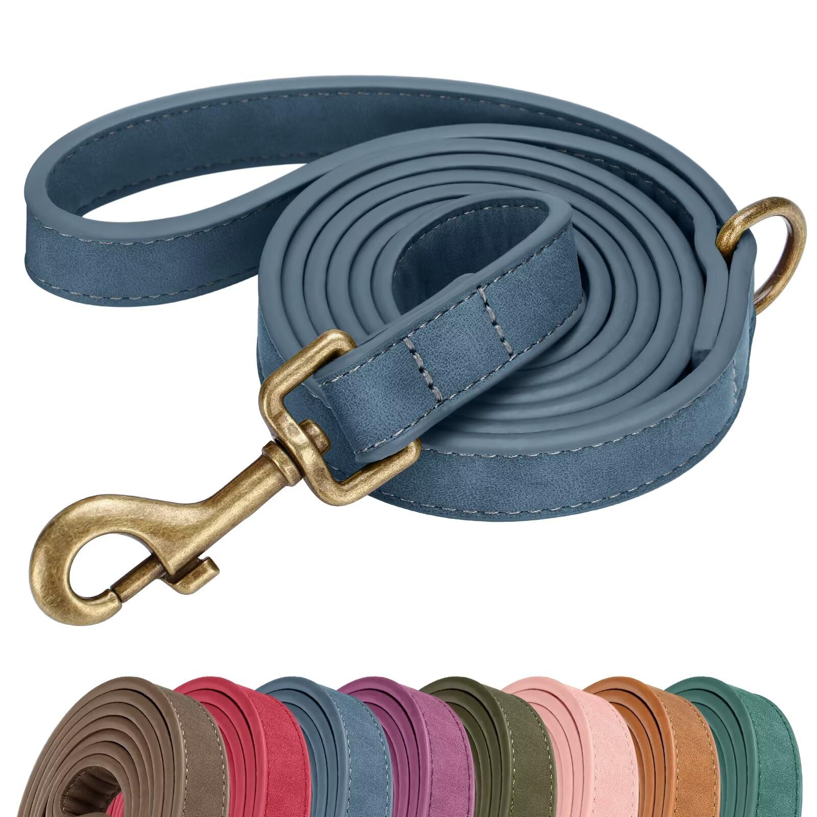 Laisse pour petit chien 1m50 Didog en cuir synthétique souple chic