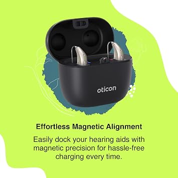 Oticon Intent Smart Charger miniRITE Fast Charging Dock Exclusively for Oticon Intent Hearing Aids, Magnetic Alignment, and LED Power Indicator