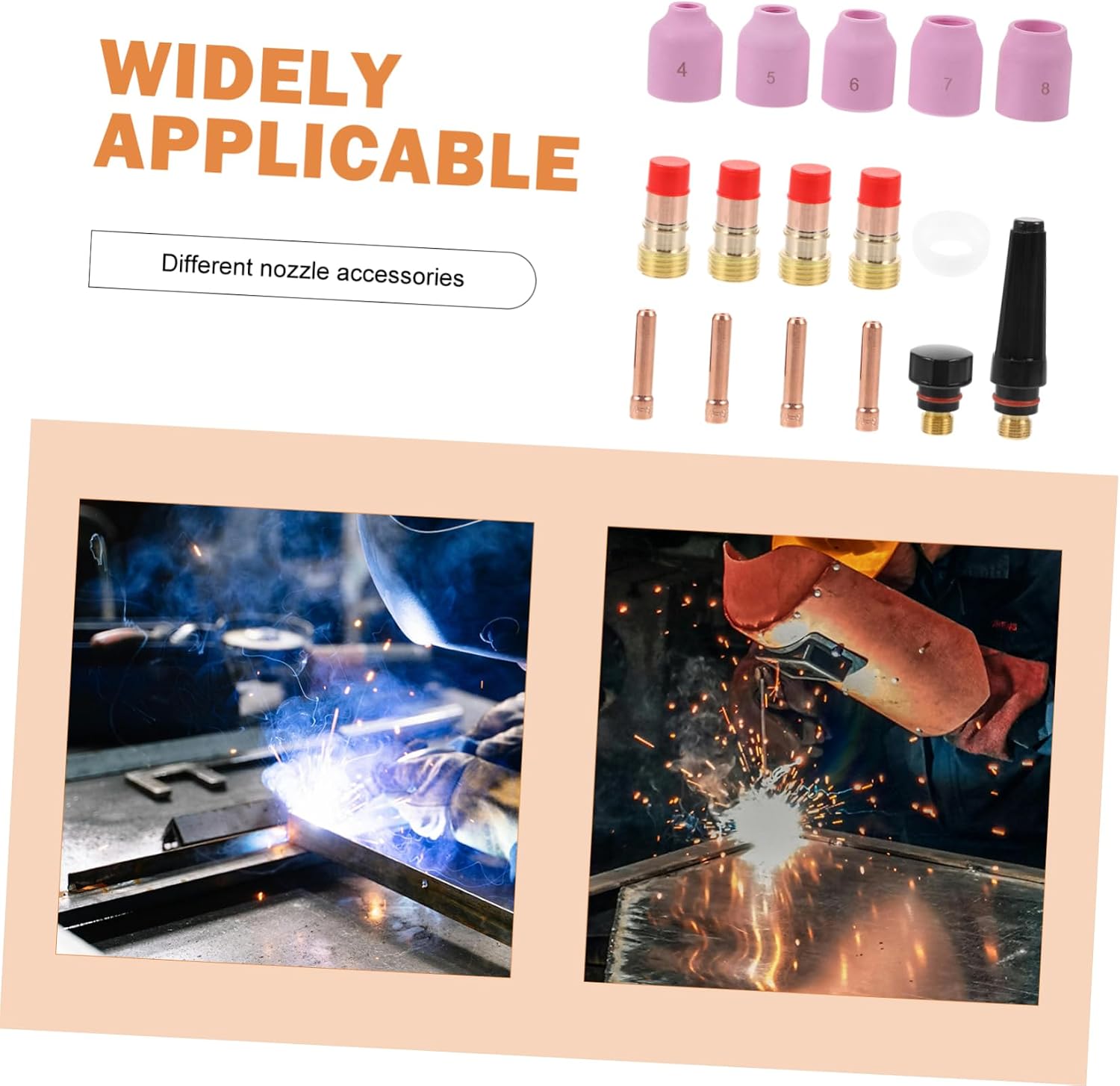 16PCS Welding Torch Connectors Set Copper Plastic Ceramic Gas Soldering Kit Accessories