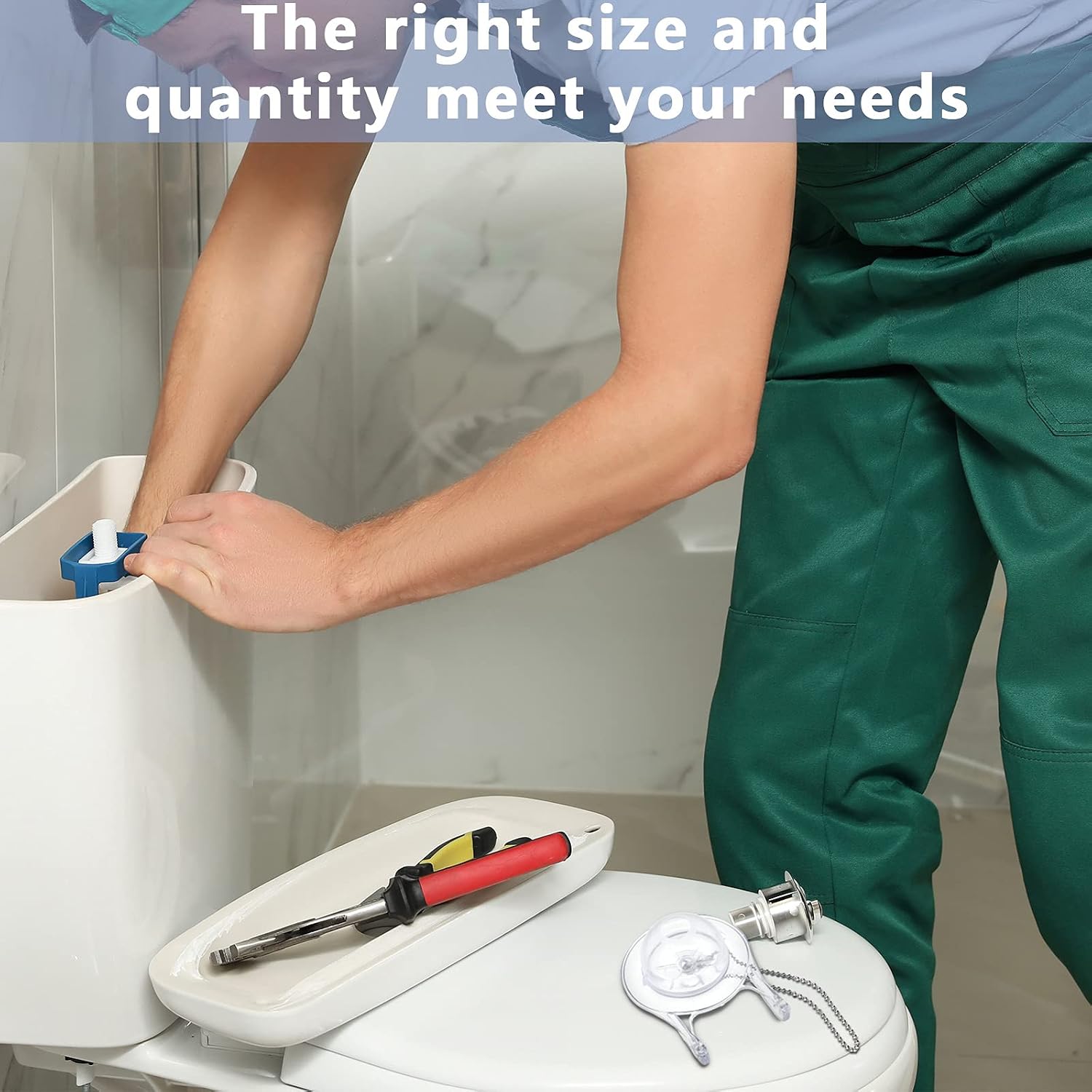 2Pcs 3Inch Toilet Flapper Replacement Kit for 99-827 Toilet Flap Parts Flapper Rubber with Stainless Chain Replacement Parts For Similar Models Easy to Install Clear