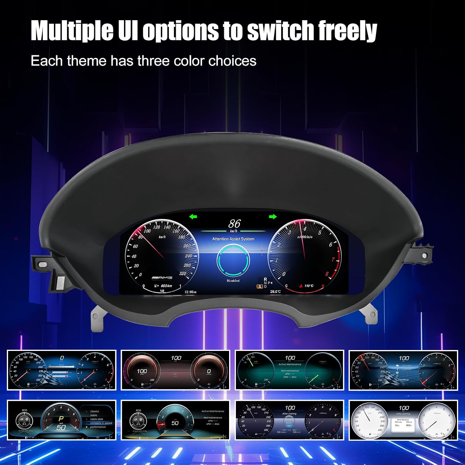 12.3 inch Digital Dash Instrument Cluster for Mercedes Benz CLS C218 W218 NTG4.5 2013-2017, LCD Digital Panel Speedometer car Dashboard Replacement Digital Gauge Cluster