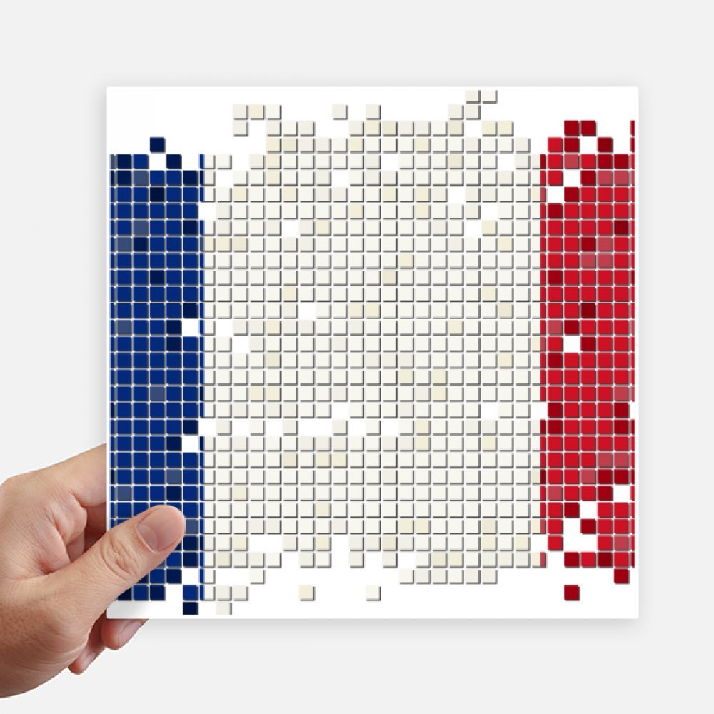 Sticker France Simple Drapeau National Cadratin 20CM Autocollant Grand Format Multicolore Carré 4Pcs