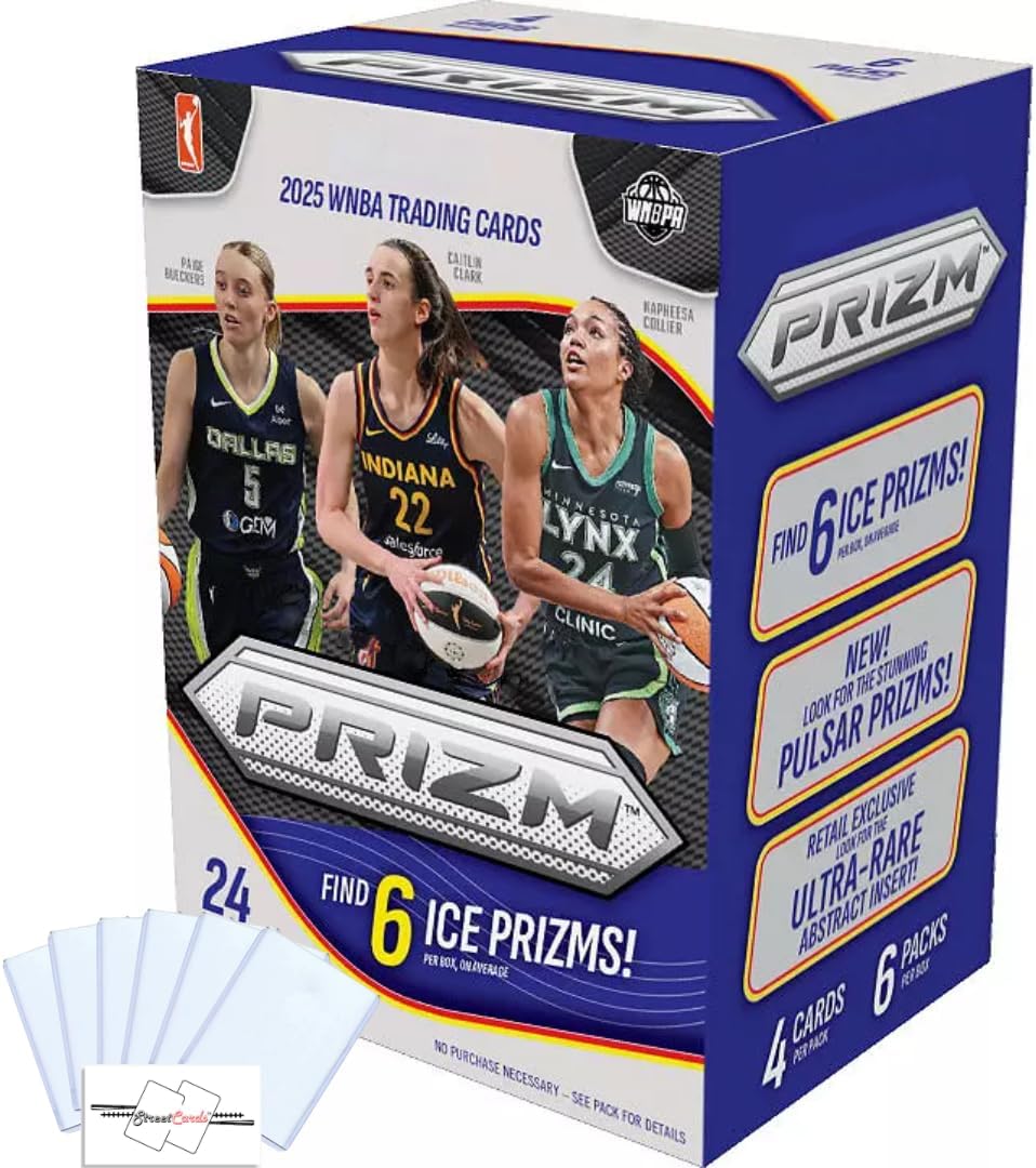 2025 Prizm Women's Basketball WNBA Blaster Box with 24 Trading Cards + 6 Toploaders and StreetCards Magnet!