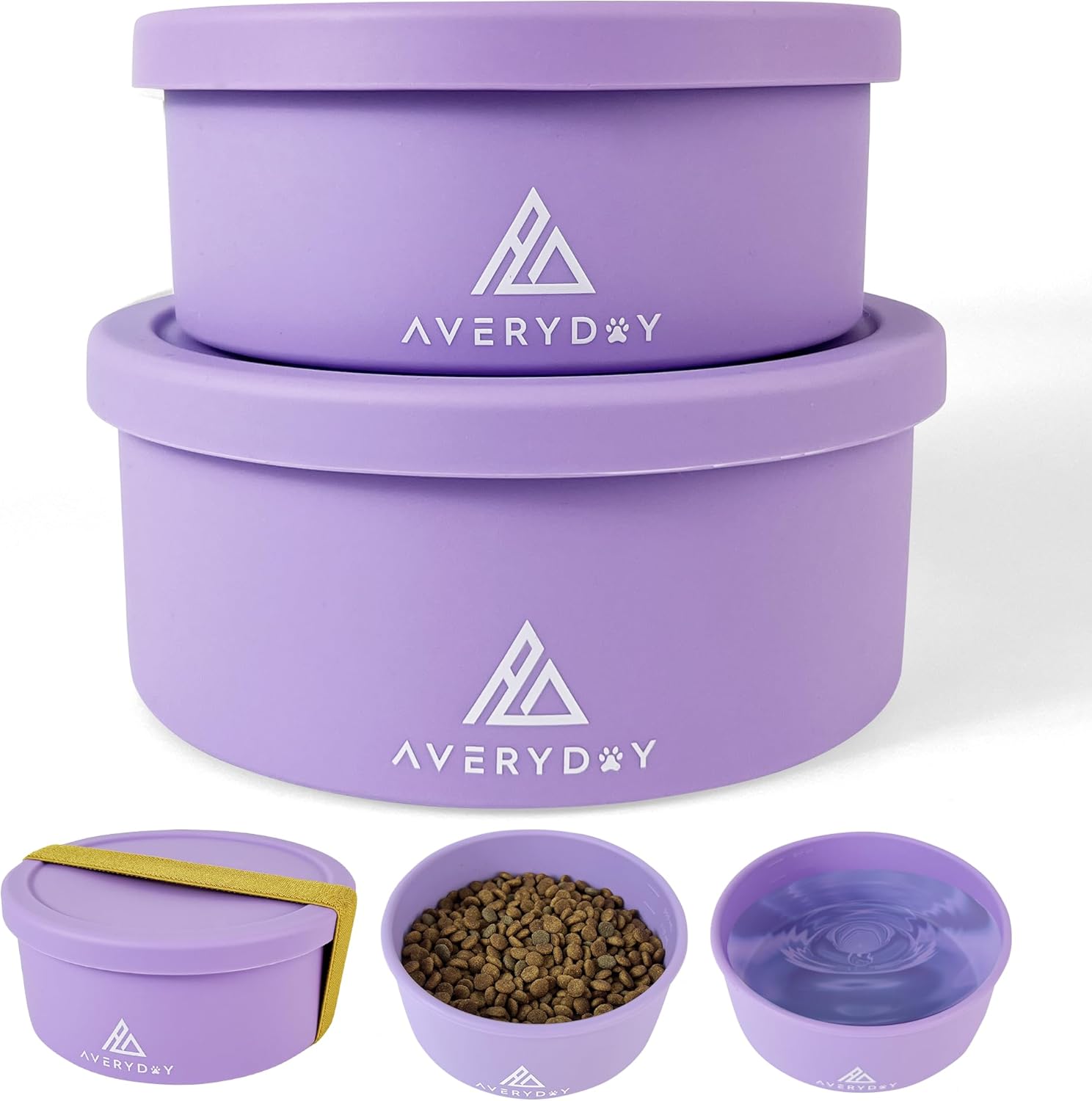 Travel Dog Bowls with Lids – 30 Oz Leakproof 2-in-1 Pet Bowls