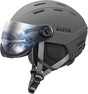 OutdoorMaster Kelvin II Snowboard Helmet & Ski Goggles Set - EPS Protection, 14 Vents, Detachable 2-in-1 Visor for Men Women Youth