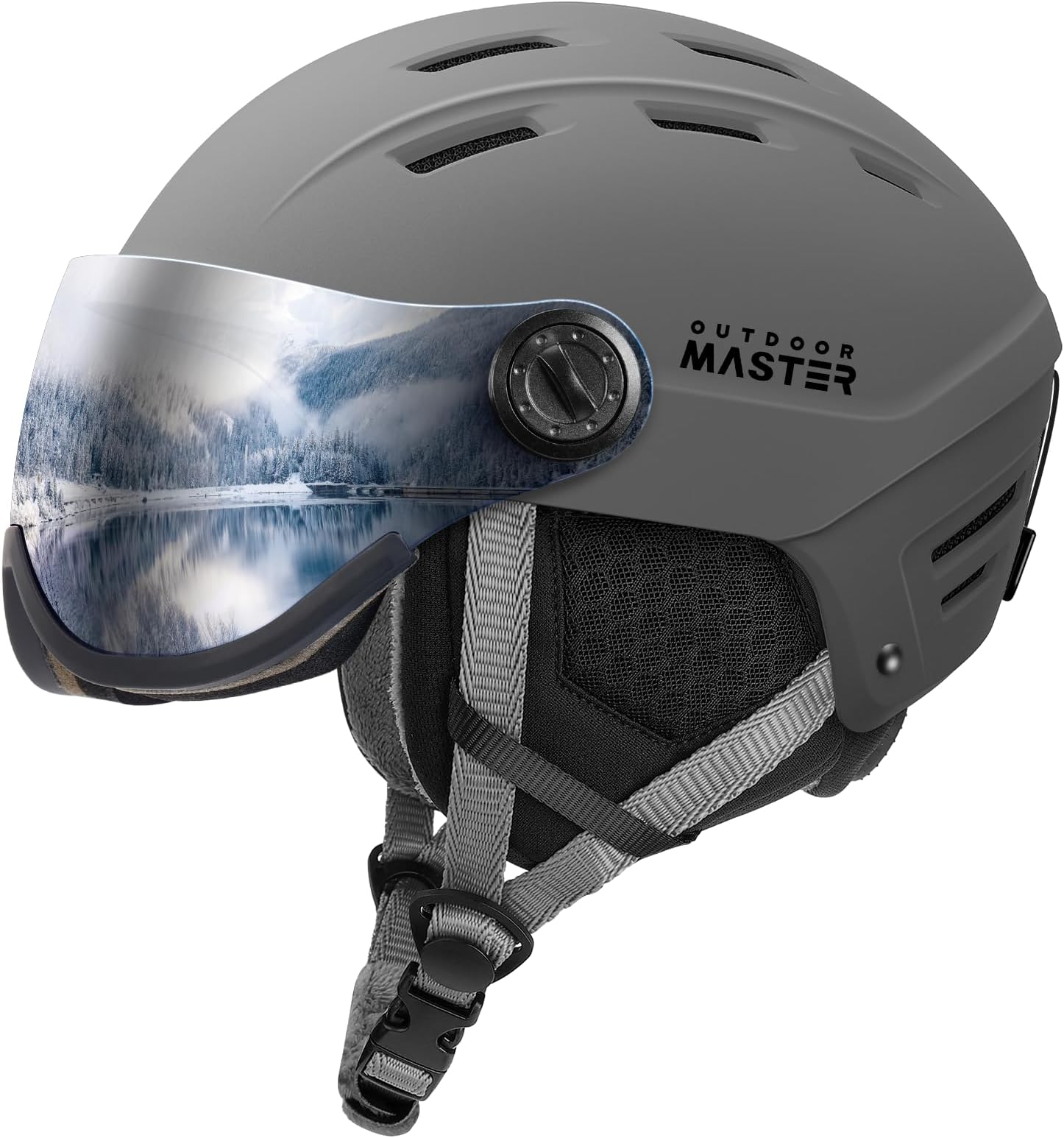 OutdoorMaster Snowboard Helmet with Ski Goggles,Ski Helmet and 2-in-1 Visor Detachable Goggles Set,Protective EPS Foam & 14 Cooling Vents -Snow Helmets for Men,Women & Youth