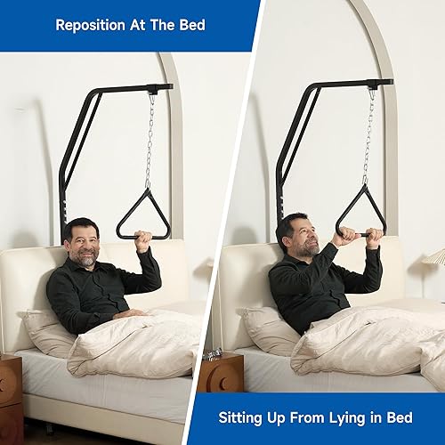 Miniatura 2 de Trapecio de cama, barra de trapecio para movilidad de la cama, ayuda al paciente, camas de hospital, barra triangular de soporte para piso,