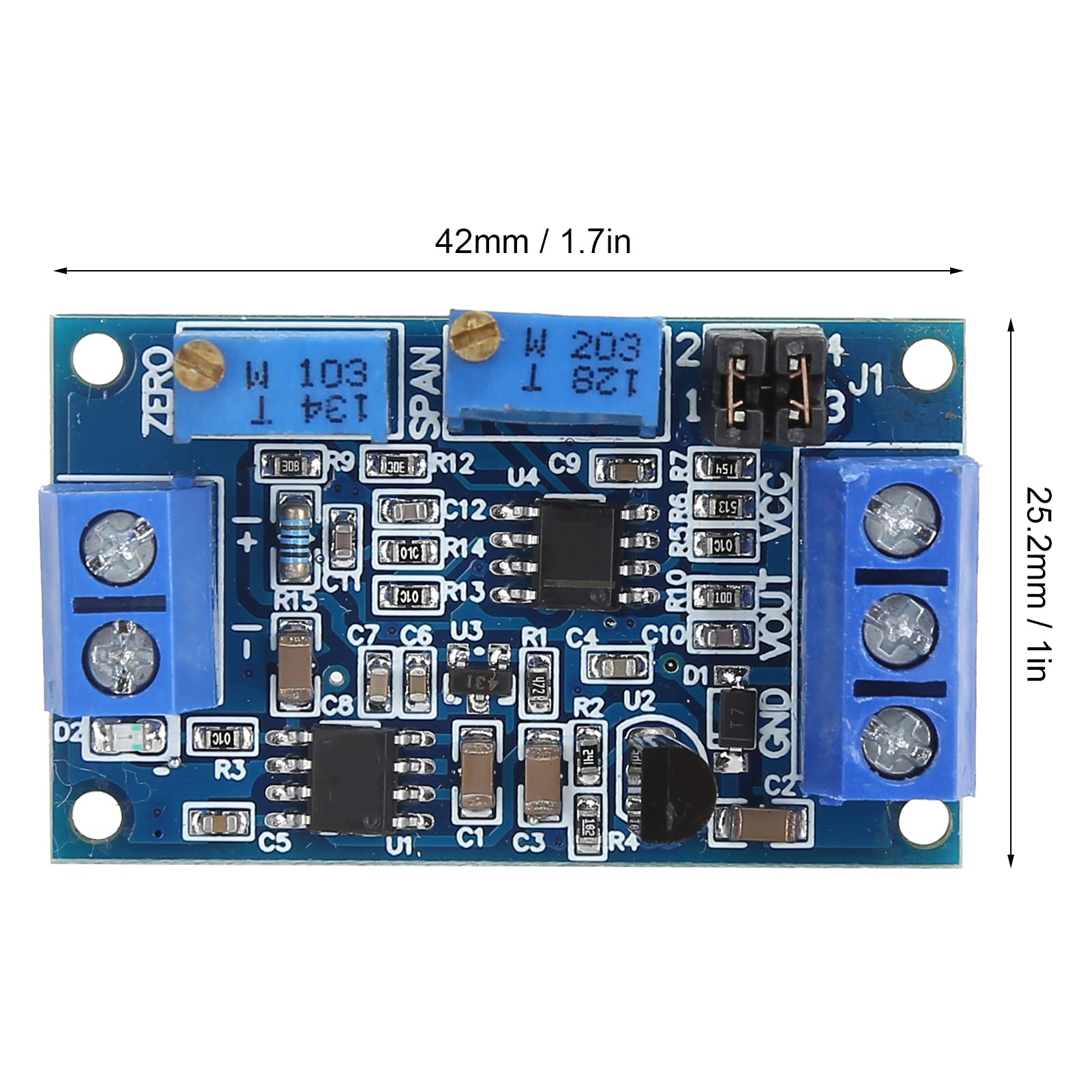 Modulo Convertitore Corrente a Tensione Modulo Corrente a Tensione di Conversione del Segnale 0/4‑20 MA a 0‑3, 3 V/5 V/10 V Trasmettitore Punto Regolabile a Fondo