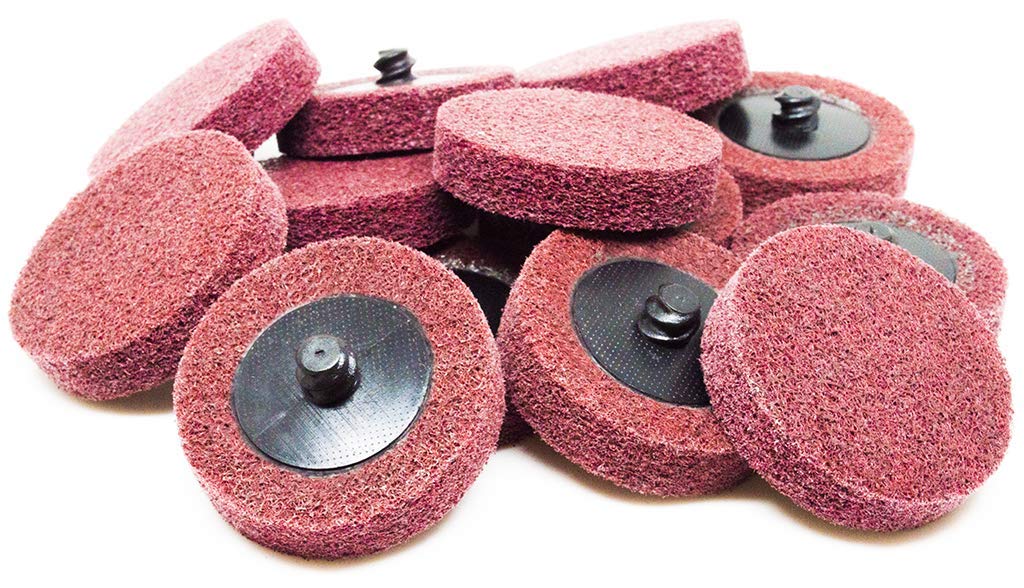 Benchmark Abrasives 2 Inch Sanding Discs Quick Change Aluminum Oxide Surface Preparation Wheels Polishing Wheel for Drill, Die Grinder Sanding Disc Paint Stripper & Removal - (10 Pack), Maroon - Fine