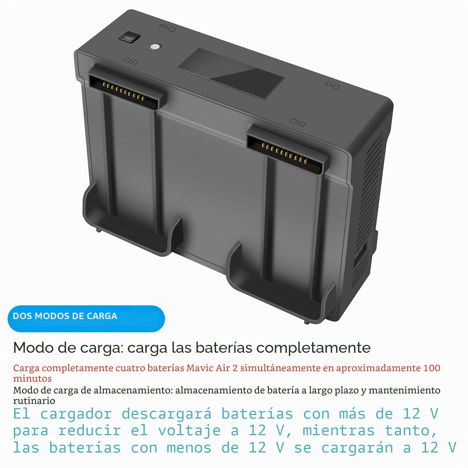 Cargador de Pared y Cargador de Coche 5 en 1 para DJI Air 2S, Mavic Air 2 Drone, Carga 4 Baterías, Accesorio de Centro de Carga Paralelo Hub