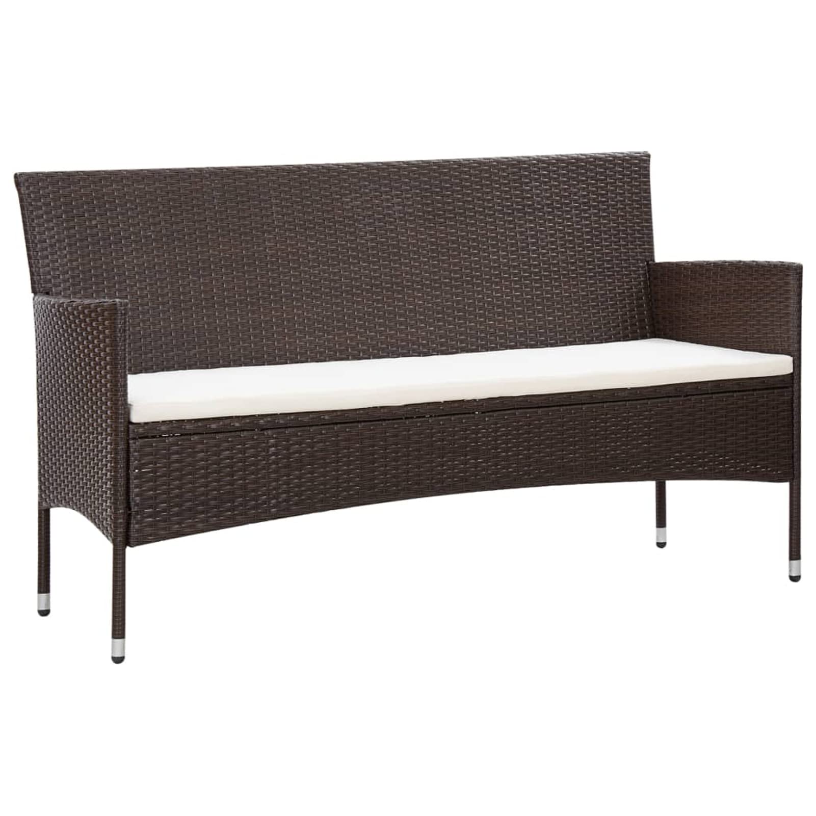 Set Muebles de jardín 5 Piezas y Cojines Set de jardín Muebles Jardin Exterior Conjunto Jardin Garden Furniture Set jardín ratán sintético marrón