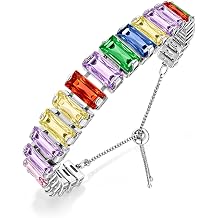 EVEVIC Rectangle Austrian Crystal Tennis Bracelet for Women