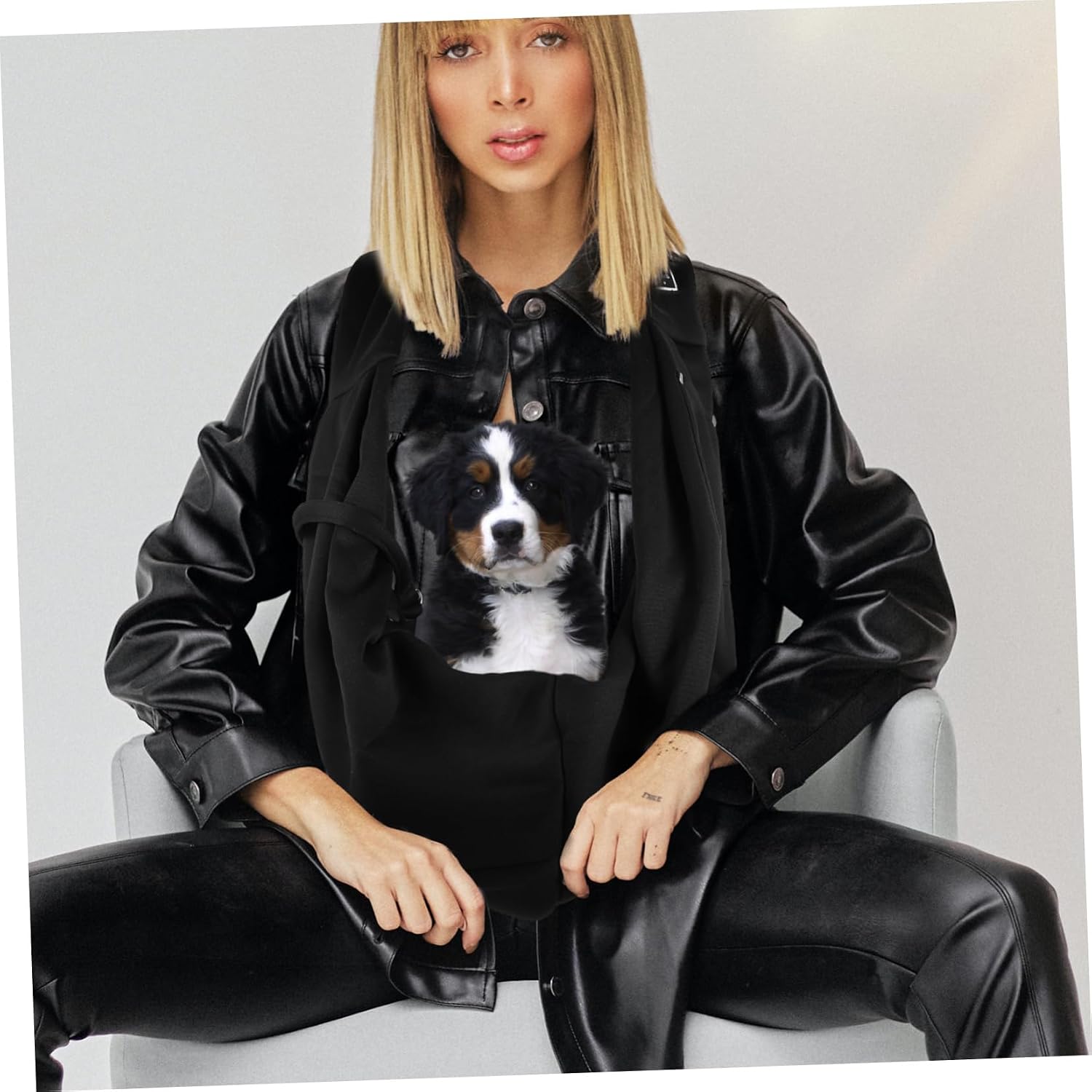 Pet Sling Carrier Bag Portable Polyester Dog Carrier with Thickened Shoulder Straps for Comfortable Outdoor Travel for Cats and Dogs