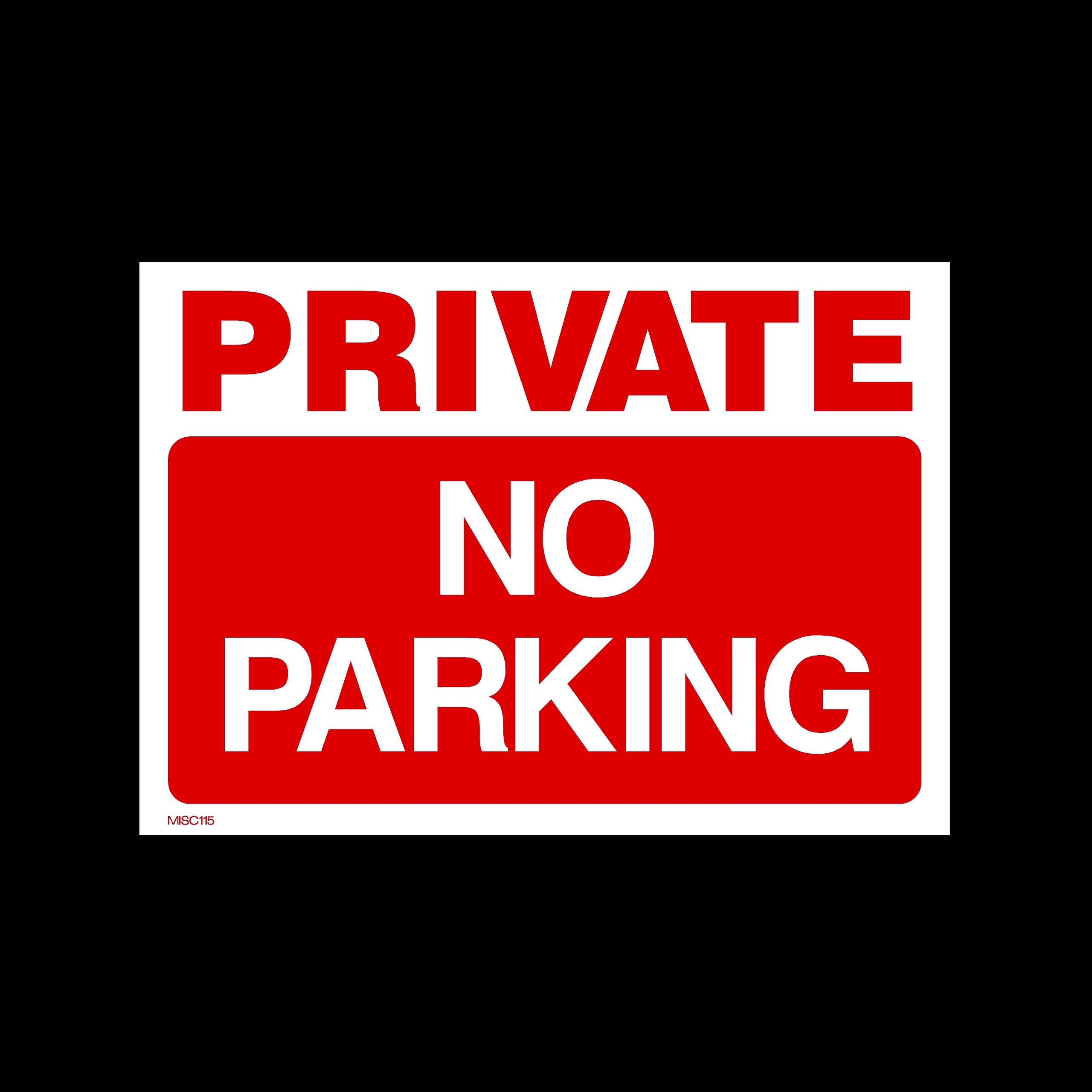 Ussp&S Black Private No Parking Plastic Sign (Misc115) - No Parking, Private Property, Access, Disabled Parking, Vehicle, Warning
