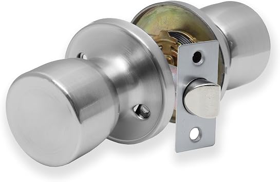XFORT Tulip Passage Knob Set Satin Chrome, Door Knob for Internal Wooden Doors