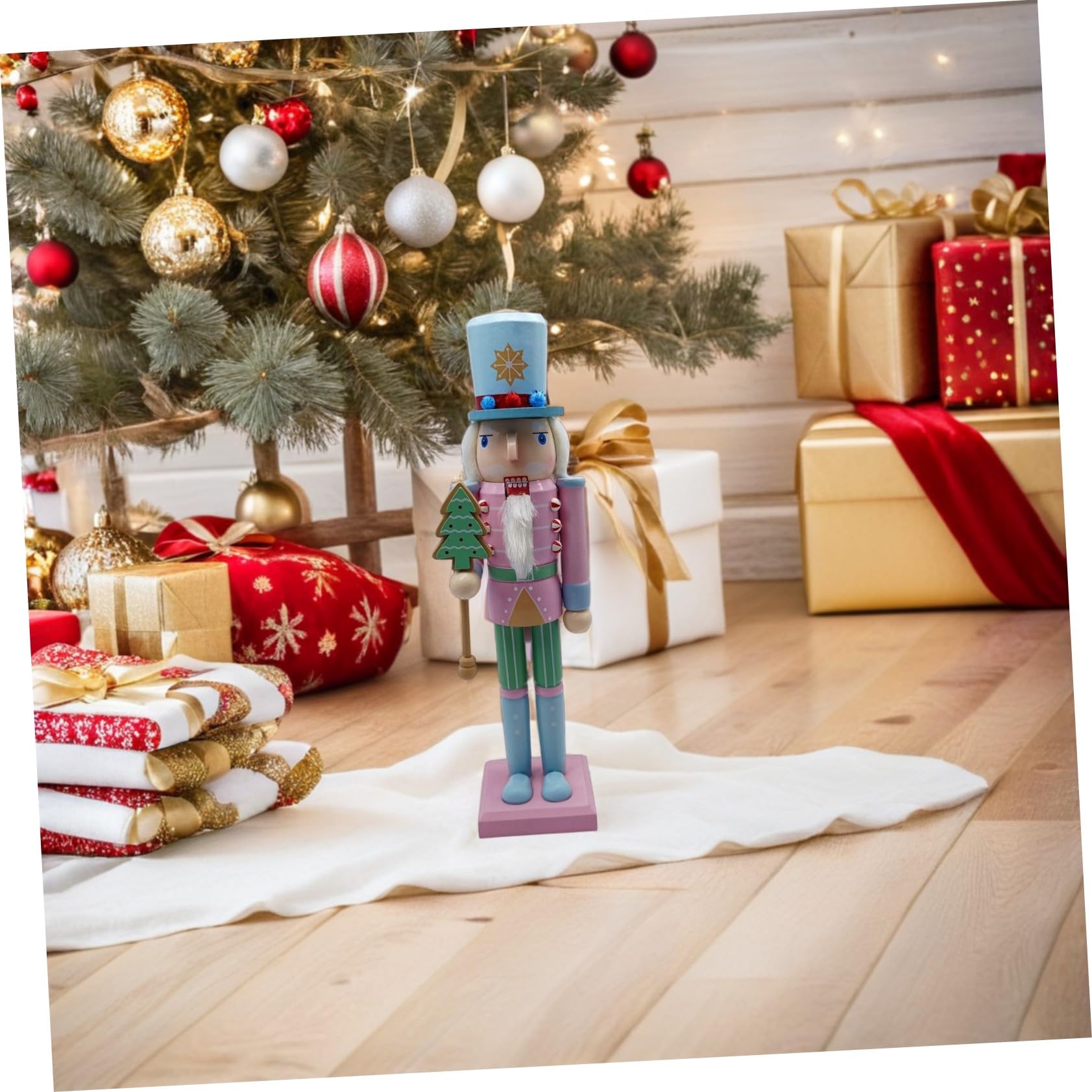 Nussknacker-Soldat-Ornament Traditionelle Hölzerne Figur Dekoratives Sammlerstück Für Weihnachten Handbemalt Passt Kaminsims Regal Oder Schreibtisch