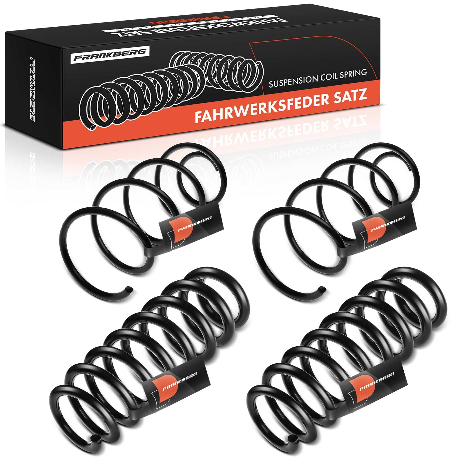 Frankberg 4 muelles de suspensión para el eje delantero y el eje trasero. | Compatible con: Serie 3 Coupé E92, Serie 1 E81, Serie 1 Coupé E82, Serie 1 E87