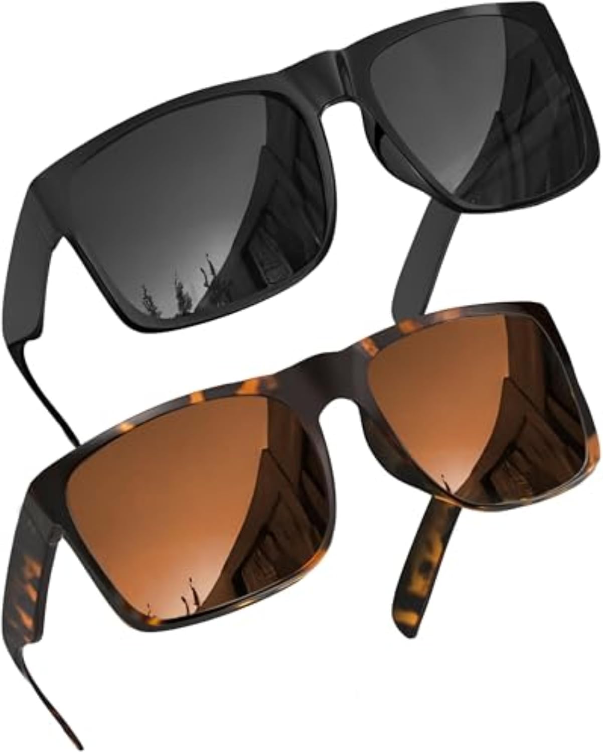 2-Pack XL Polarized Sunglasses for Men Wide Frame, Martinique Ubuy