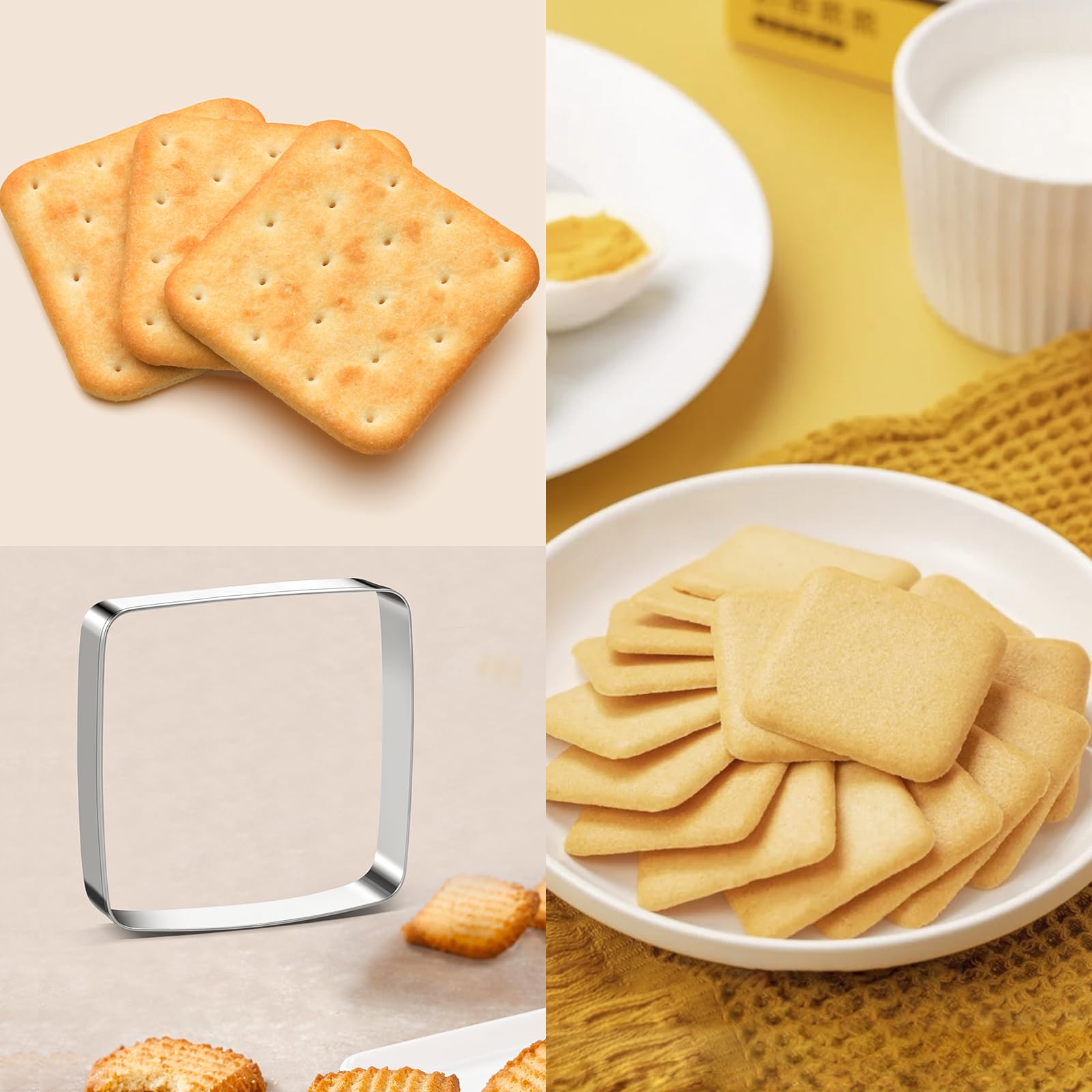5 Stück Quadratische Runde Ecke Keksausstecher Sandwich-Ausstecher für Lunchbox Obstschneider Gemüseschneider zum Backen DIY Weihnachten Geburtstag Party Dekor