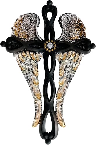 Cruz de pared de crucifijo, decoración de pared de cruces, decoración de pared de alas de ángel, Jesús, religioso, católico, cristiano, nativo