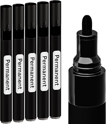 Vista 9 de Bolígrafos metálicos dorados y plateados para pintura de rocas, piedra, cerámica, vidrio, madera, metal, tela, lienzo. Juego de 6 marcadores