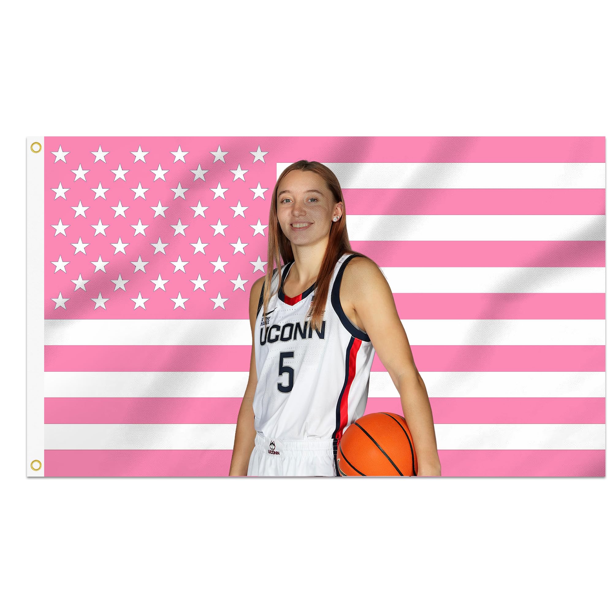 Shmbada Paige Bueckers 3x5 Foot Decorative Flag with 2 Brass Grommets for Outdoor Indoor, Double Stitched, Wall Hanging Room Decor Tapestry, College Dorm Room Porch Outside Decorations