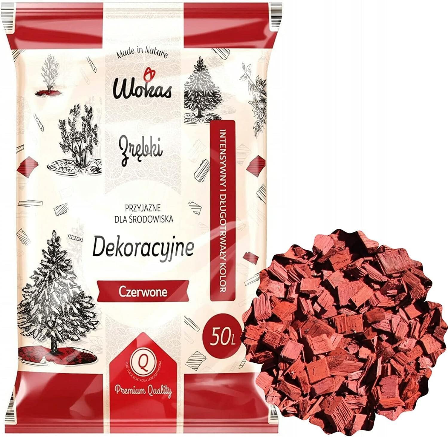 TRANS - PAL Decorative Garden Chip Bark Mulch Wood Wooden Coloured RED Garden Chippings Flower Bark Wedding Landscape Flower Beds (2 bags - 100 liters)