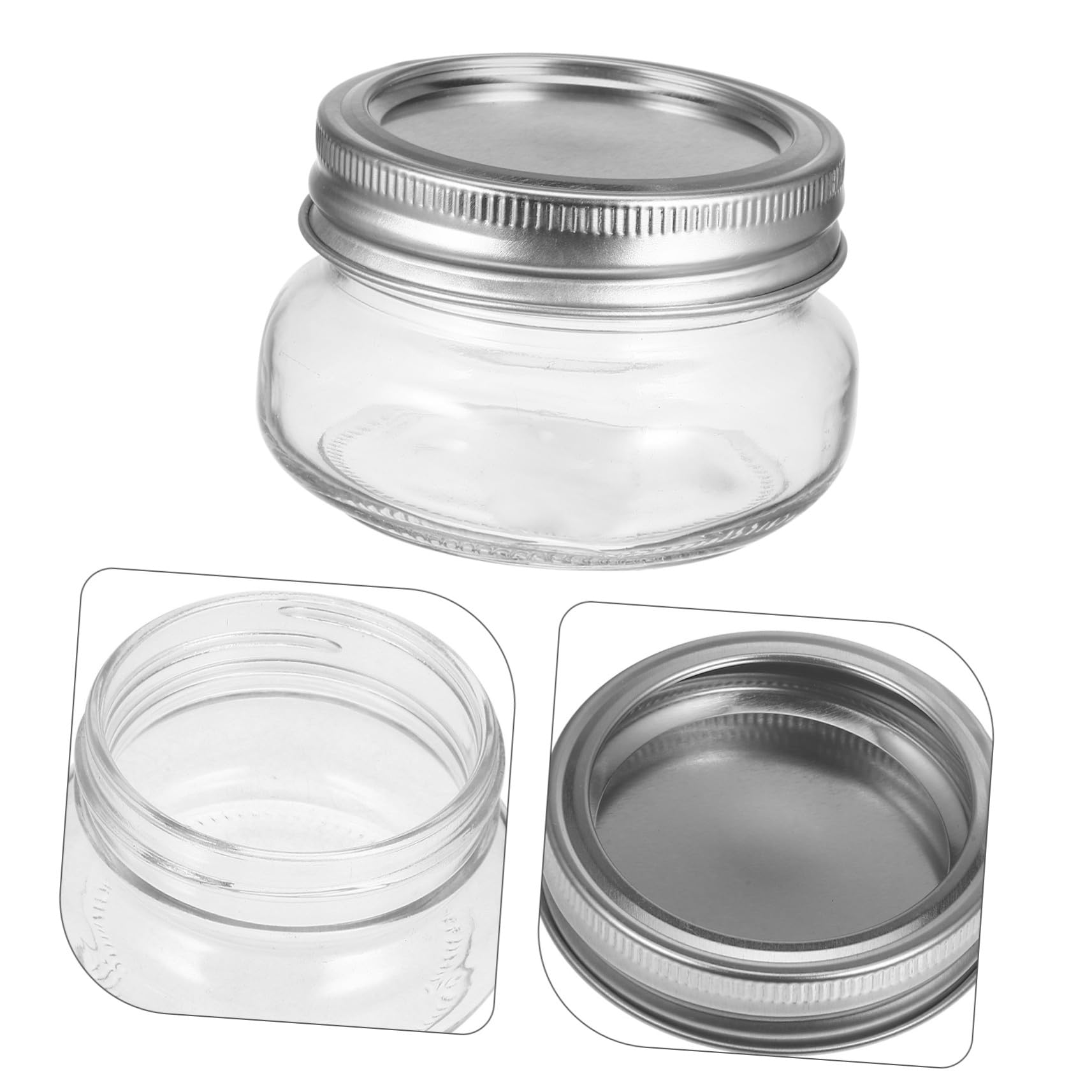 6stücke Mason Jars Gläser mit Deckel Wiederverwendbare Kleine Einmachgläser aus Glas für Lebensmittel Tee und Kosmetika Praktisch und Abdichtend
