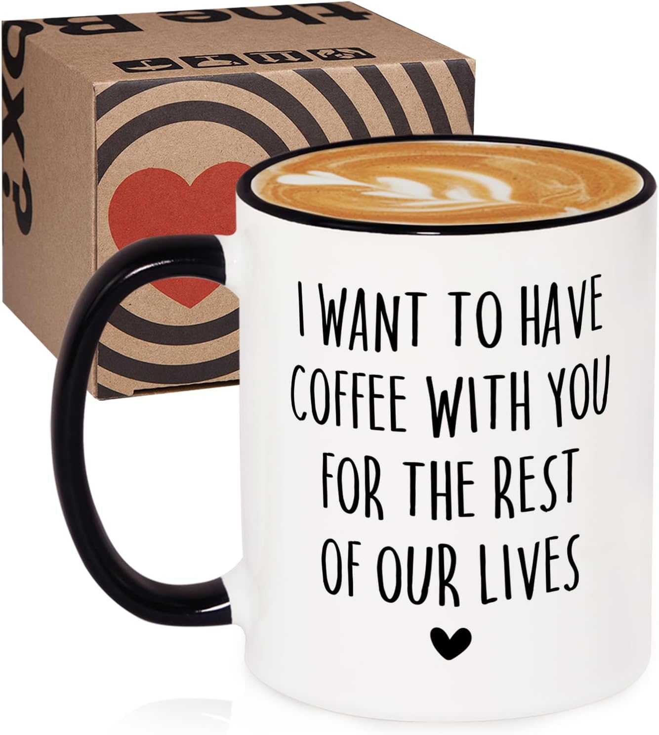 Aurahouse Wedding Anniversary Mug, Valentines Day Gifts for Husband Wife, Romantic Gifts for Boyfriend Girlfriend, Wife Husband Birthday Christmas Gift, Let’s Have Coffee Together Forever - Image 8