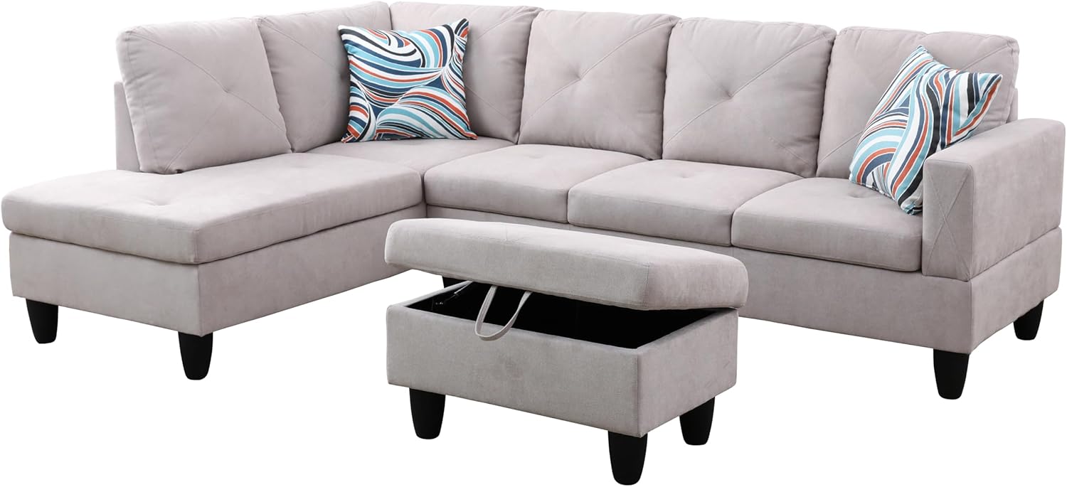 Grey White-flannelette