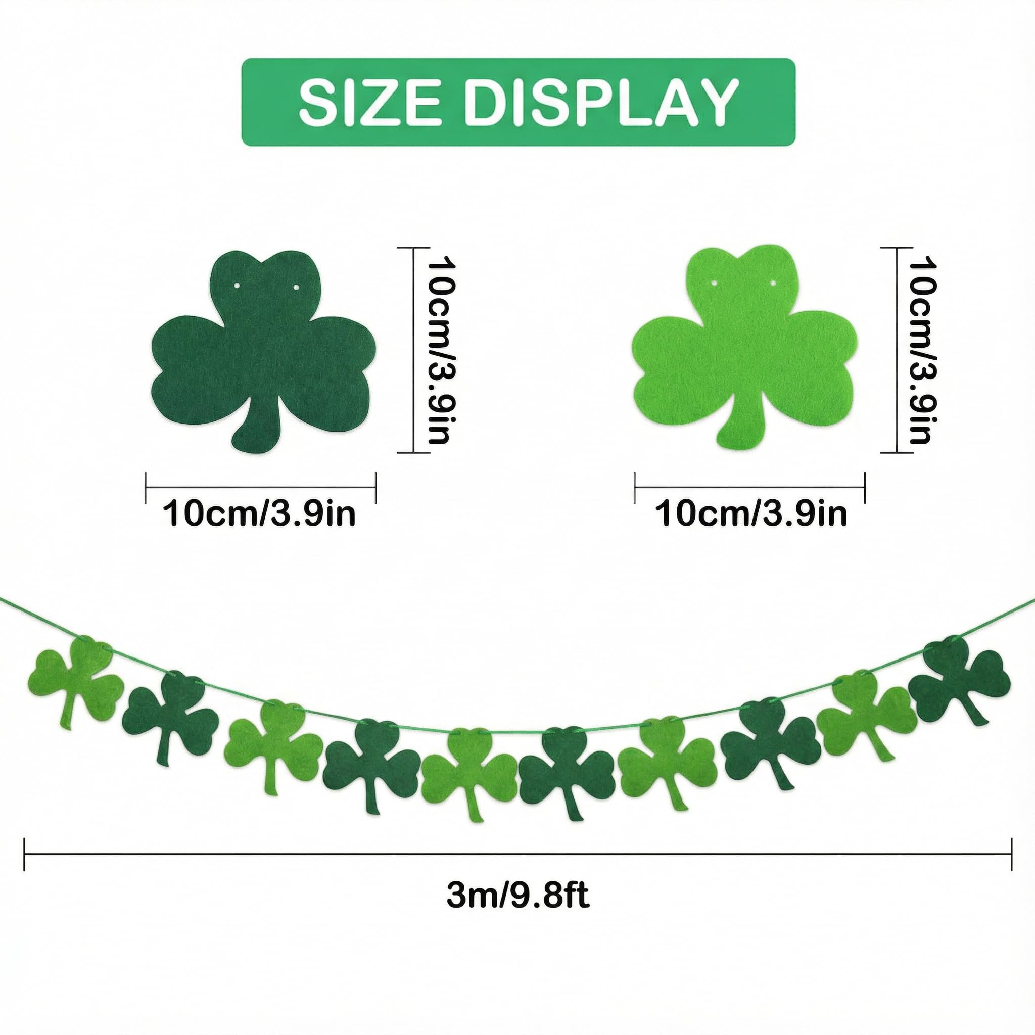 St Patricks Day Decorations,2Pcs Clover Banner for St. Patrick's Day Decor - Image 2