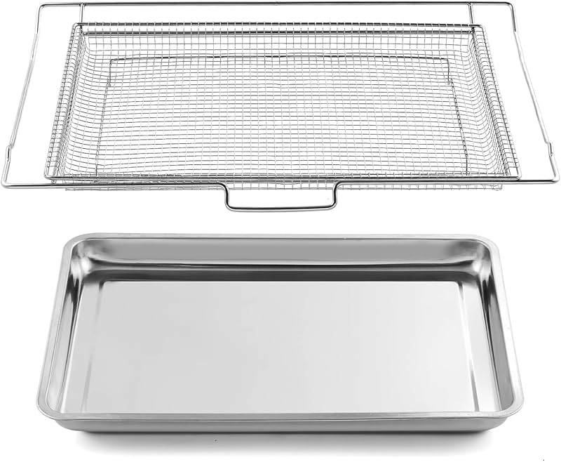 Upgraded LRAL302S Air Fryer Tray Replacement for LG Oven Parts 304 Stainless Steel LG Air Fryer Basket LRAL303S 24.6’’ x 16.1’’ LG Oven Air Fryer Rack Stove Range Oven Parts Oven Shelf 1 Set