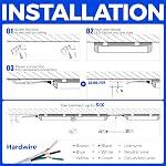 Barrina LED Lumière de magasin, 4FT 40W 5500LM 5000K Blanc clair, forme V, couvercle transparent, relié avec la prise, T8 LED Lumières pour tubes, ETL Inscrit, 10 Boîtes
