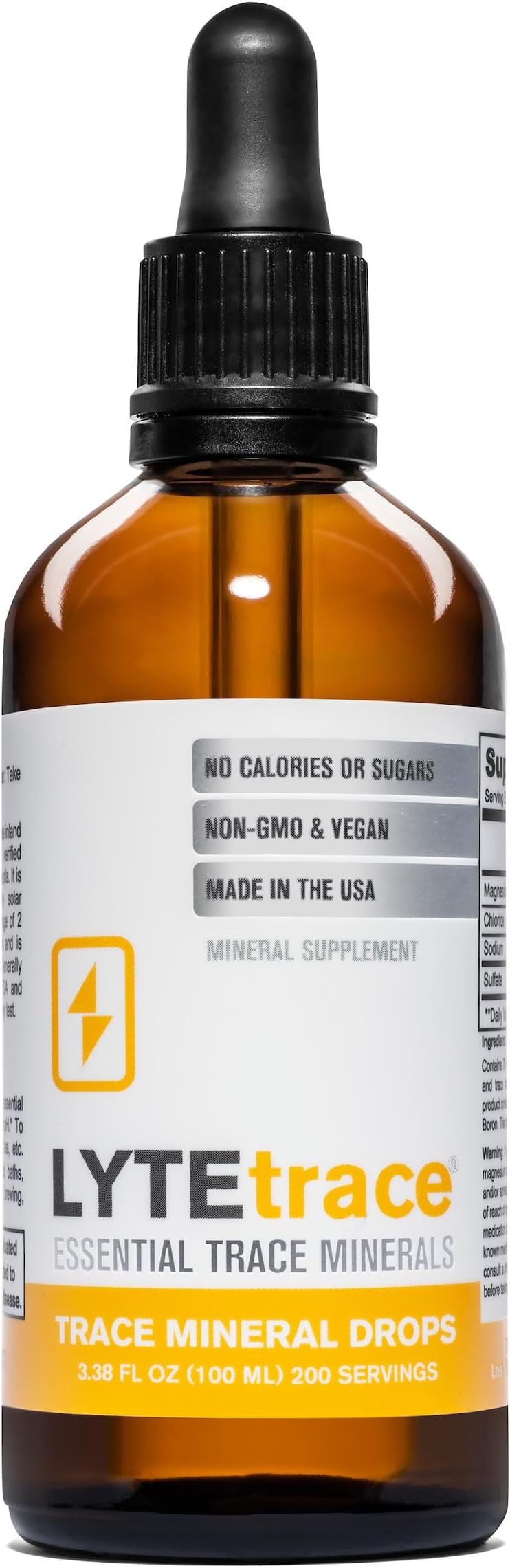 Trace Mineral Drops 100ml x 200 Servings - Max-Absorption Ionic Natural Low Sodium Trace Minerals Concentrate to Balance the Body's pH - Non-GMO, Vegan, Kosher, and Keto Friendly