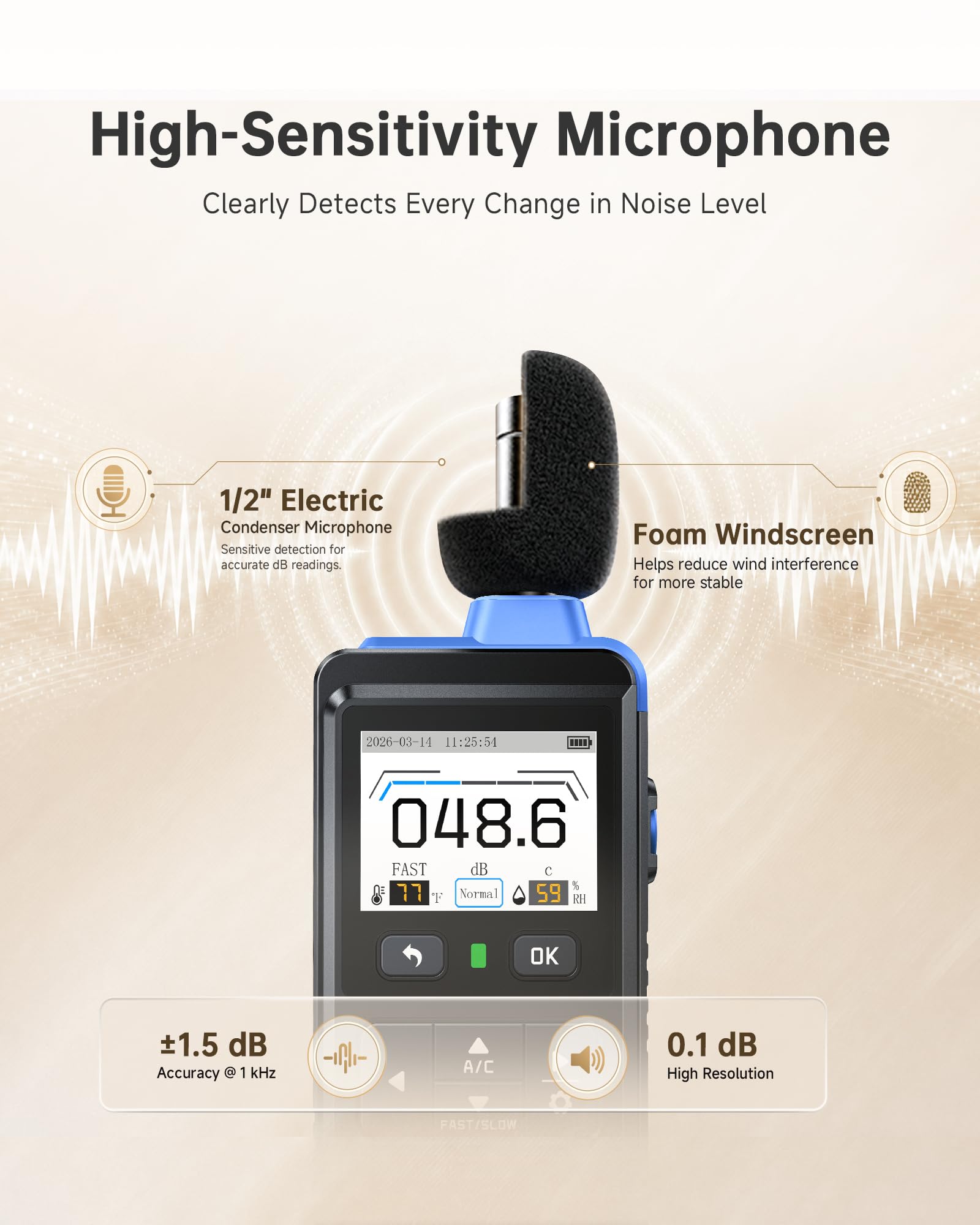 FNIRSI FDM-02 Decibel Meter, Real-Time Noise Monitoring for Home & Work — Amazon image 5