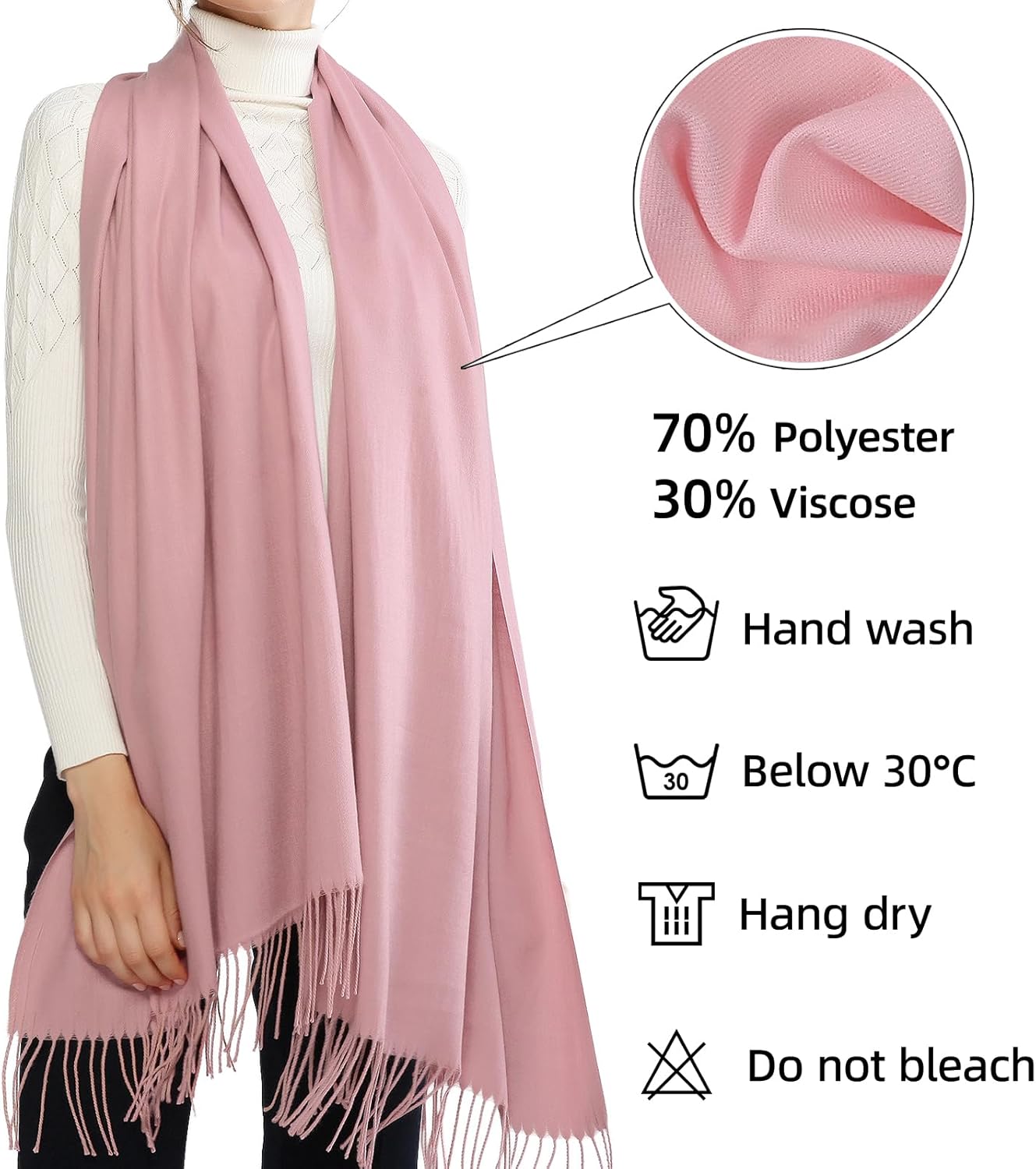 RIIQIICHY Women's Scarf Pashmina Shawls and Wraps for Evening Dress Bridesmaid Wedding Bridal Winter Warm Long Large Scarves - Image 4