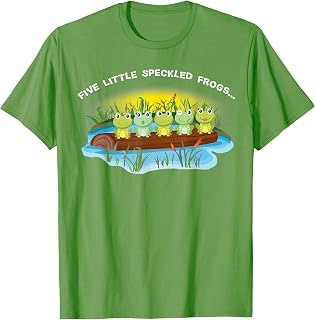Five Little Speckled Frog unique Nursery Rhyme Green T-shirt T-Shirt