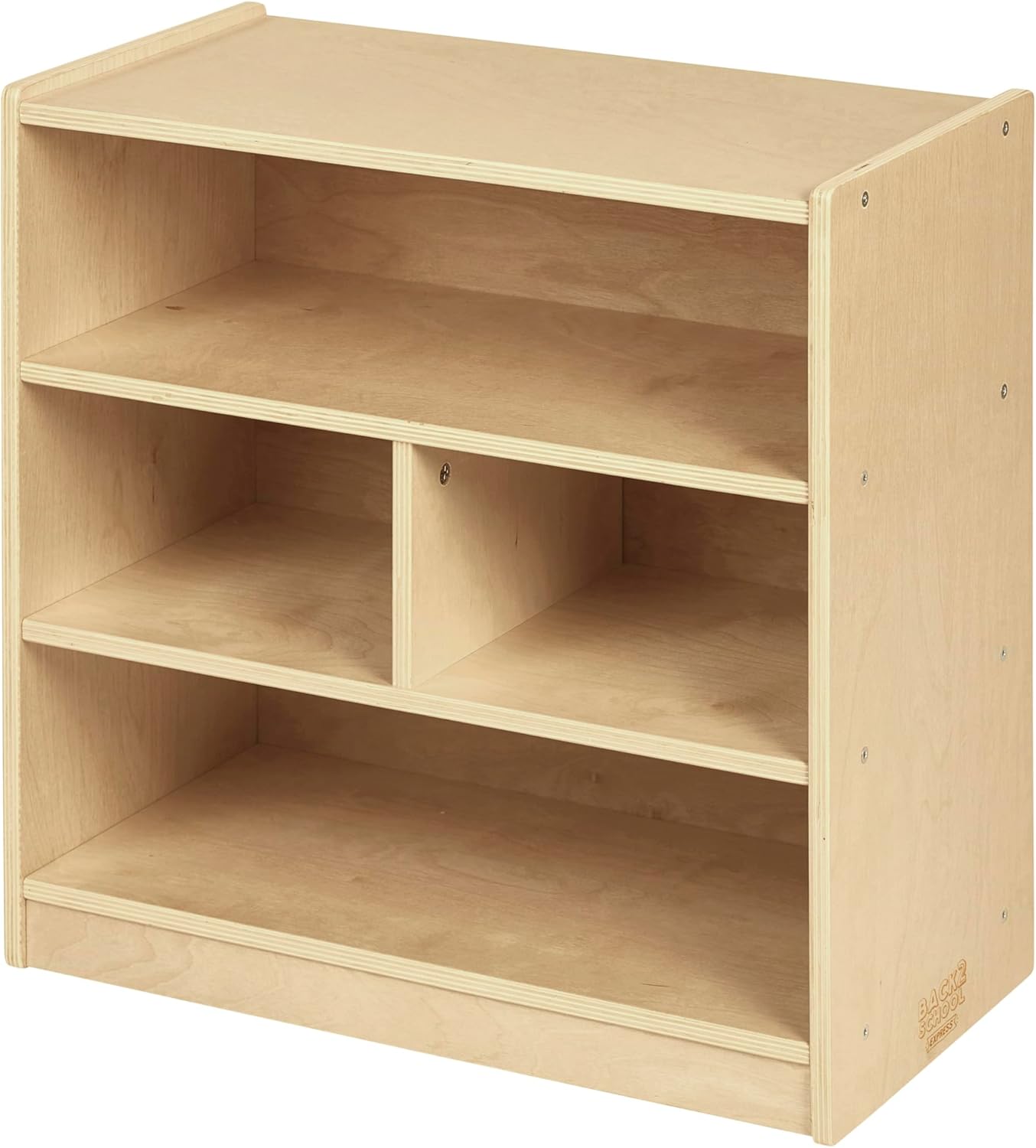 4-Compartment Mobile Block Storage Cabinet, Starter, Toy Organizer, Natural