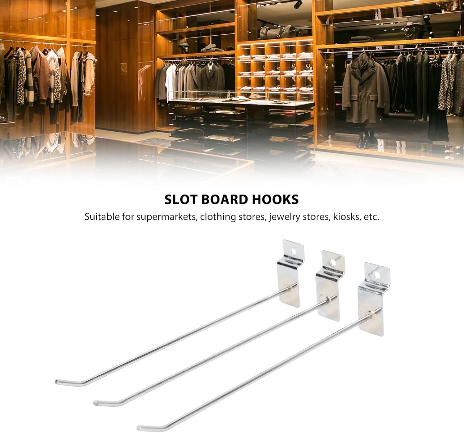 Tyenaza 50 Pieces 20 cm Wall Panel Hooks, Slat Wall Hooks, Pegboard Hooks for Wall Hangers, Display Hooks for Shops, for Jewelries, Boutiques, Supermarkets